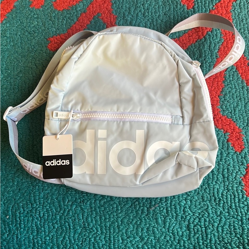 New adidas mini backpack light blue